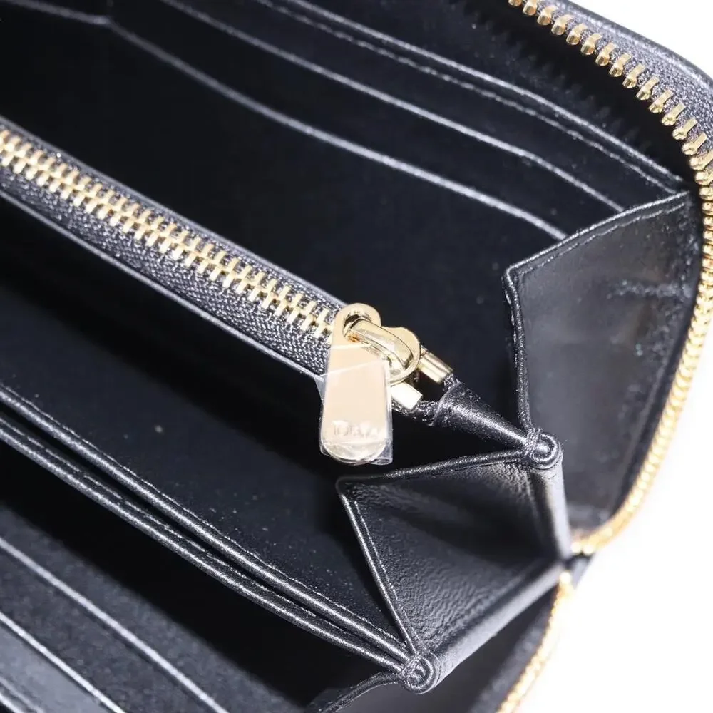 Dior Lambskin Leather Lady Dior Cannage Long Wallet Black